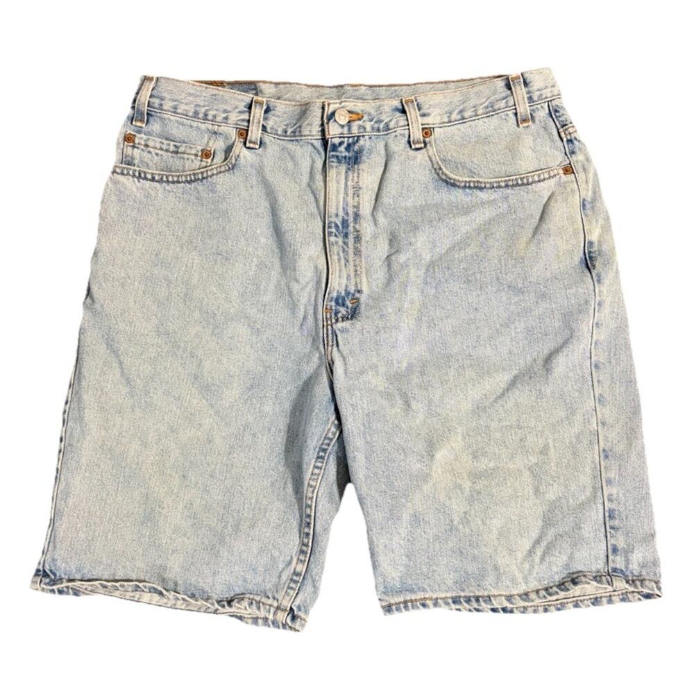 Vintage Levi’s 550 Denim Shorts 37 Waist Jorts Relaxed Fit Made In USA Distress